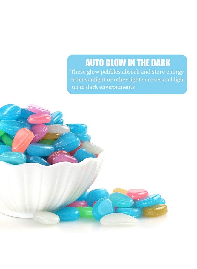 QIAONIUNIU 100 Pcs New Colorful Glow in The Dark Pebbles Stones Rocks for Fish Tank Aquarium Garden Walkway - Image 5