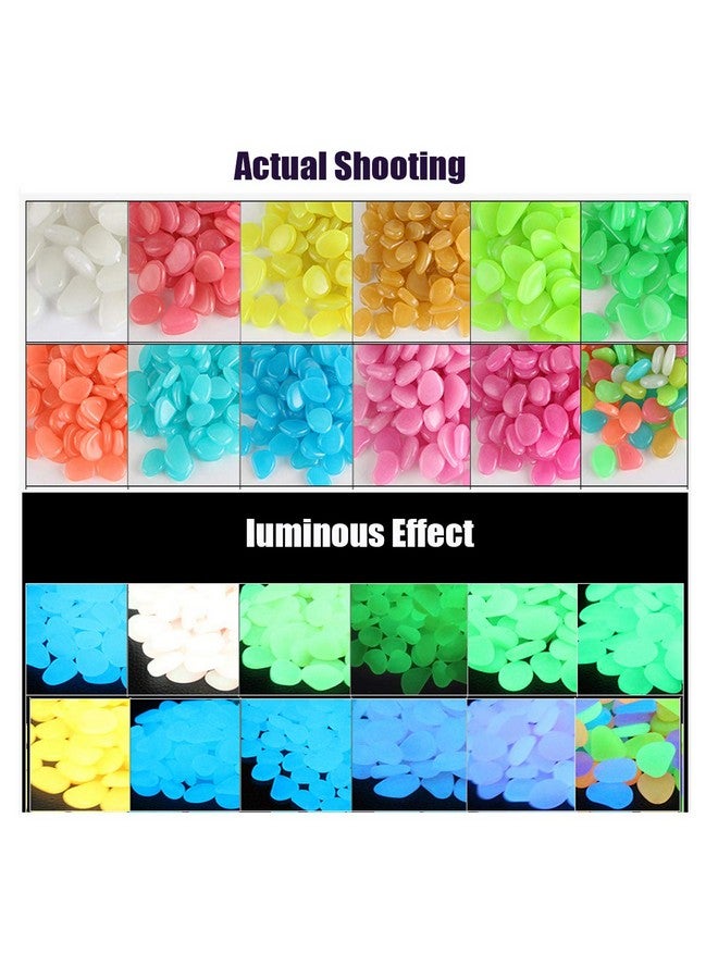 QIAONIUNIU 100 Pcs New Colorful Glow in The Dark Pebbles Stones Rocks for Fish Tank Aquarium Garden Walkway - Image 2