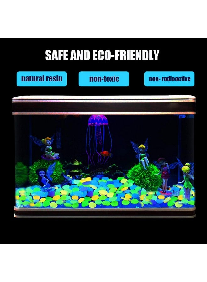QIAONIUNIU 100 Pcs New Colorful Glow in The Dark Pebbles Stones Rocks for Fish Tank Aquarium Garden Walkway - Image 4