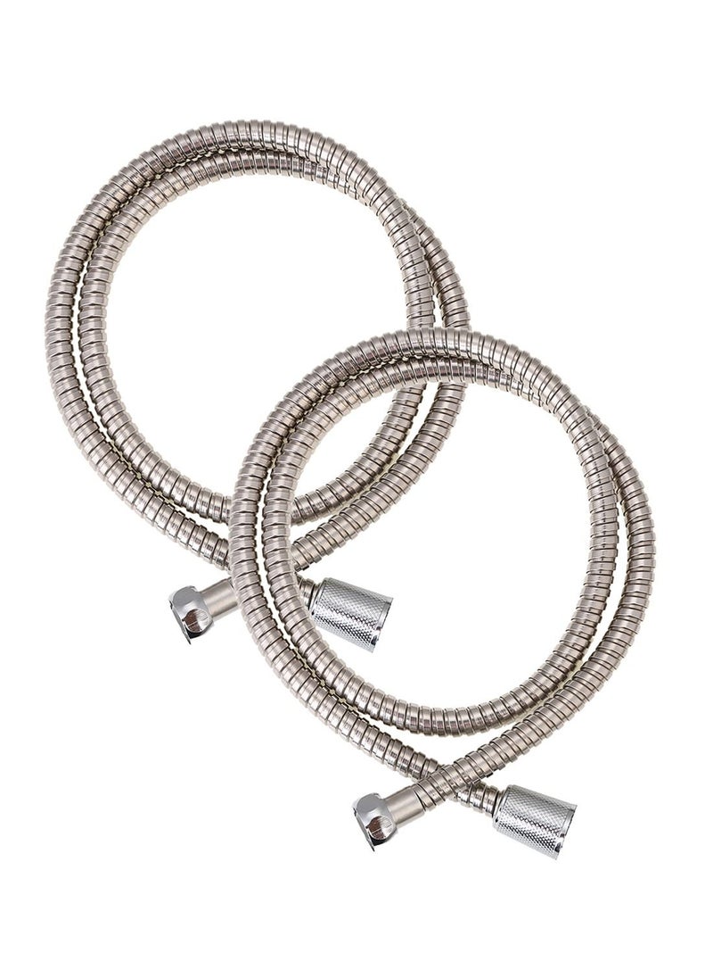 BMB tools Chrome Hose for Hand Bidet -2 Piece 1.2meter Silver- Silver Universal compatibility Chrome bath Handheld Toilet Hand Bidet Shower Sprayer Hose Attachment Stainless Steel LeakProof TangleFree  - Image 1