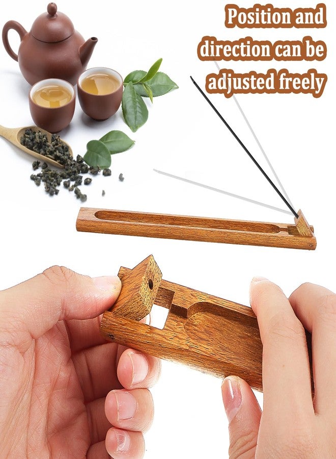 Yolev 3Pcs Wood Incense Holder for Sticks with Adjustable Angle Natural Wooden Incense Holders Stick Incense Burner for Yoga Meditation Relaxation Home Decor - Image 5