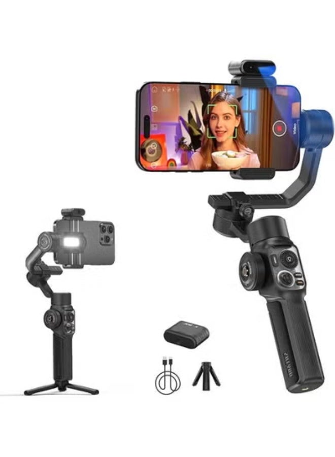 زيون ZHIYUN Smooth 5S AI Combo مثبت انحراف ثلاثي المحاور لهاتف iPhone 15 Pro Max & Android الذكي Gimbal مع متتبع AI، ضوء ملء مدمج، حامل ثلاثي القوائم، مثبت الهاتف لتسجيل الفيديو وتصوير مدونة الفيديو - Image 1