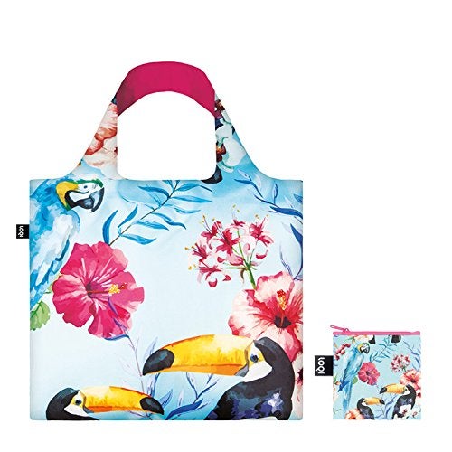 LOQI Wild Birds Reusable Shopping Bag, Blue - Image 2