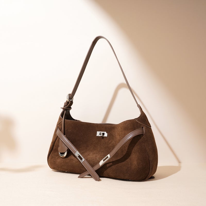 Cow Velvet Underarm Bag High-End Shoulder Messenger Bag Commuter Tote Bag Dumpling Bag Ladies Handbag - Image 3