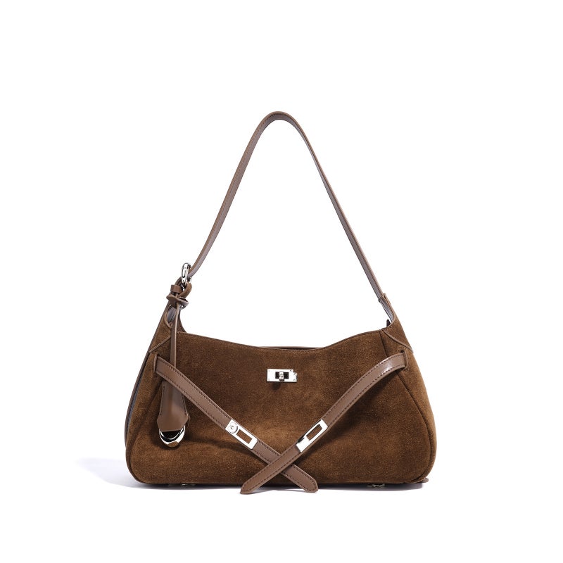 Cow Velvet Underarm Bag High-End Shoulder Messenger Bag Commuter Tote Bag Dumpling Bag Ladies Handbag - Image 1