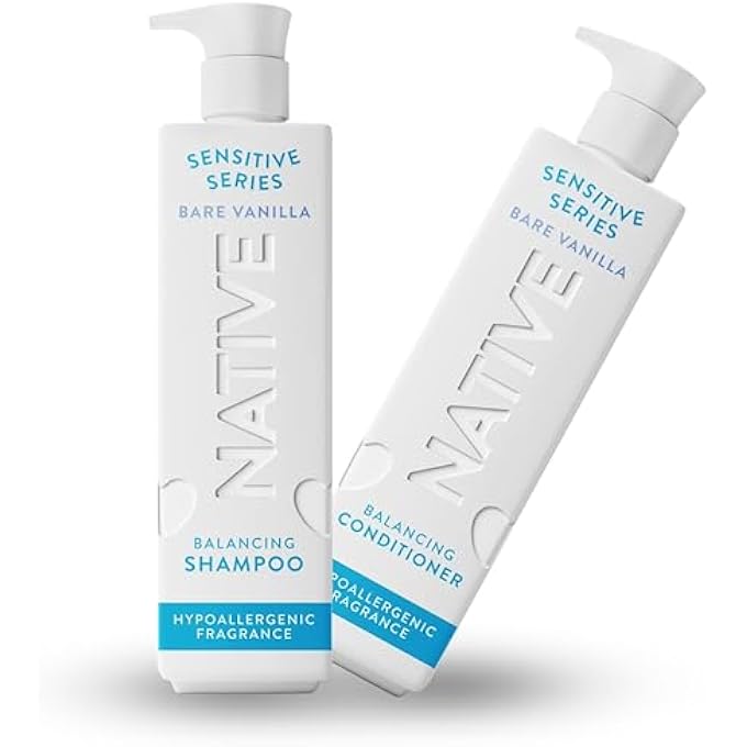 Native Shampoo/Conditioner for Oily Hair, Sensitive Series Bare Vanilla - 18oz - Pack Of 02