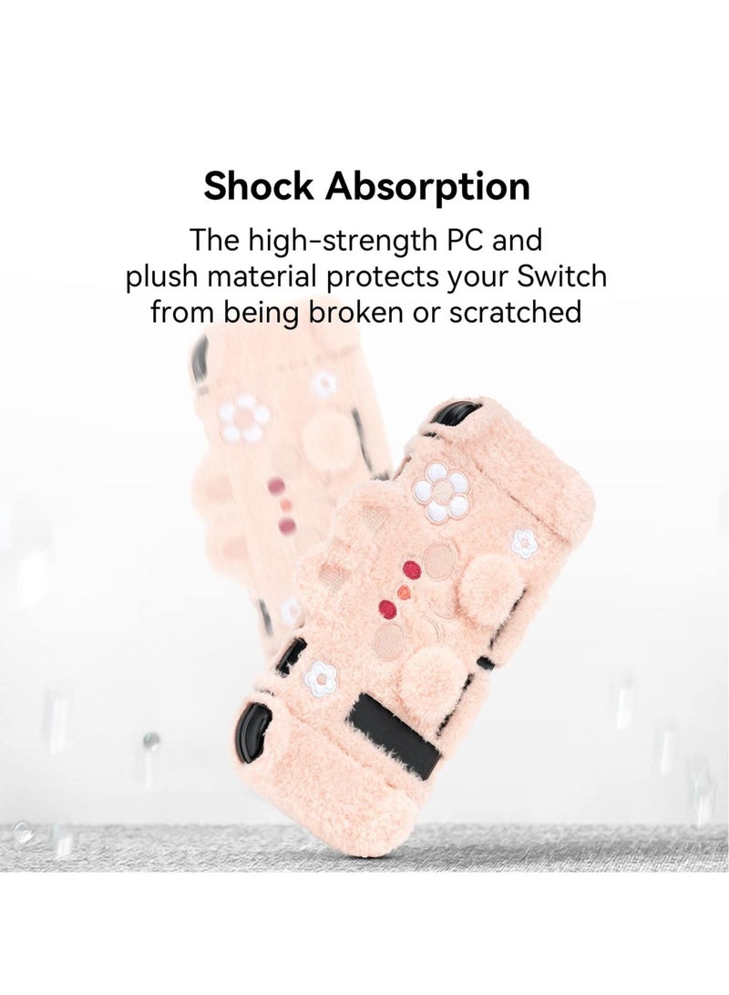 Captaintech SYOSI Cute Plush Protective Case Cover for Nintendo Switch, Plush Protective Case for Shock-Absorption and Anti-Scratch Compatible with Nintendo Switch 2017 - Image 3