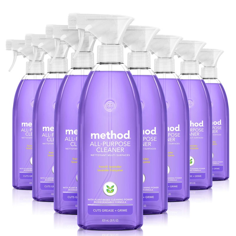 Method All-Purpose Cleaner Spray, French Lavender, Perfect for Most Counters, Tiles and More, 28 Fl Oz, (Pack of 8) - Image 1