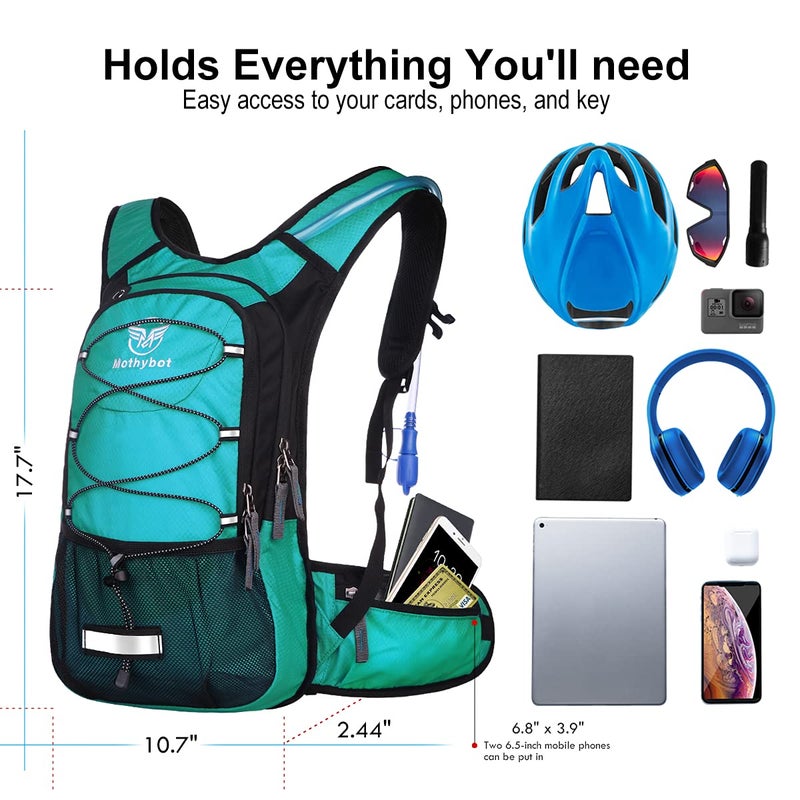 Mothybot Insulated Hydration Backpack Pack with 3L BPA Free Bladder, Water Backpack Compatible with More Bladder Models with Large Storage Lightweight Hiking Daypack with Waist Pouches - Image 5
