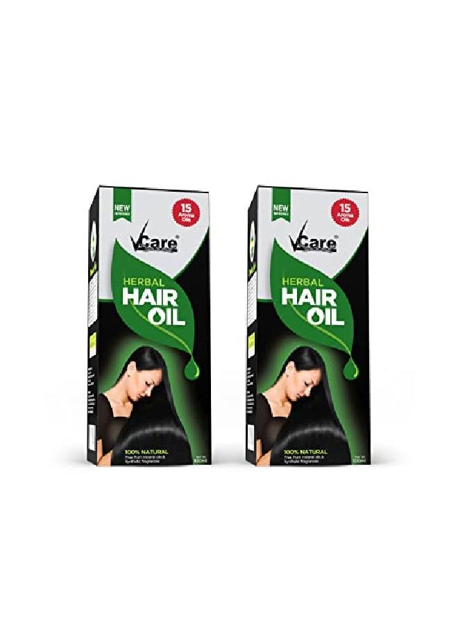 VCare New Improved Herbal Hair Oil With Wonder Cap (100 Ml Pack Of 2)  - Image 1