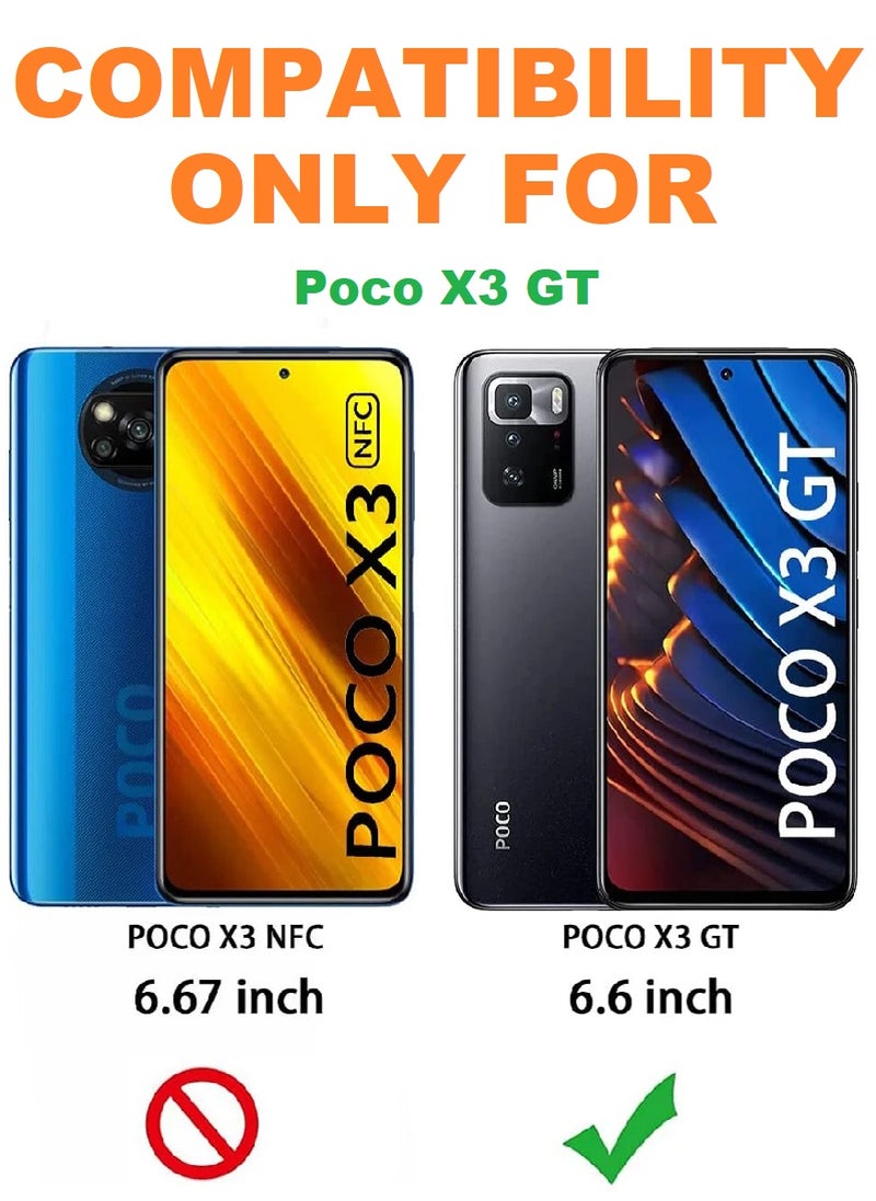 2 Pieces Tempered Glass Screen Protector Clear Designed For Xiaomi Poco X3 GT Full Screen Coverage And Bubble Free