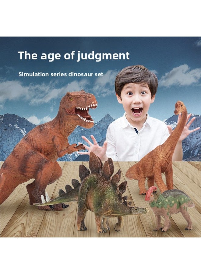 Simulation Animal Model PVC Plastic Dinosaur Model Tyrannosaurus Toy Suit Dinosaur Hand-made 3-year-old Boy Toy-Color:Small Size 6 Pieces 【package A】】 - Image 3