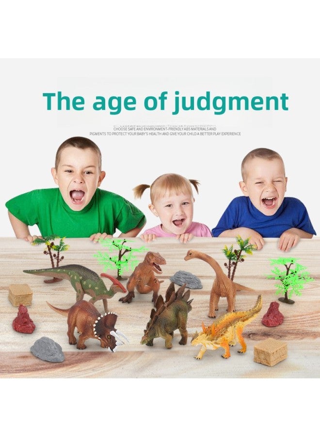 Simulation Animal Model PVC Plastic Dinosaur Model Tyrannosaurus Toy Suit Dinosaur Hand-made 3-year-old Boy Toy-Color:Small Size 6 Pieces 【package A】】 - Image 5