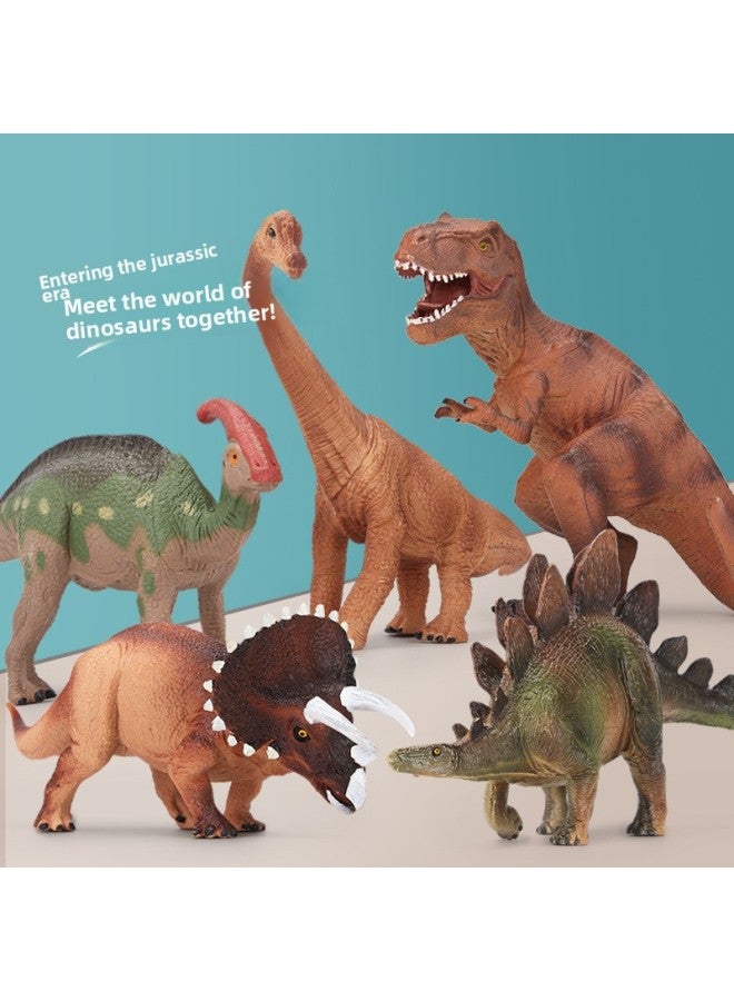Simulation Animal Model PVC Plastic Dinosaur Model Tyrannosaurus Toy Suit Dinosaur Hand-made 3-year-old Boy Toy-Color:Small Size 6 Pieces 【package A】】 - Image 4