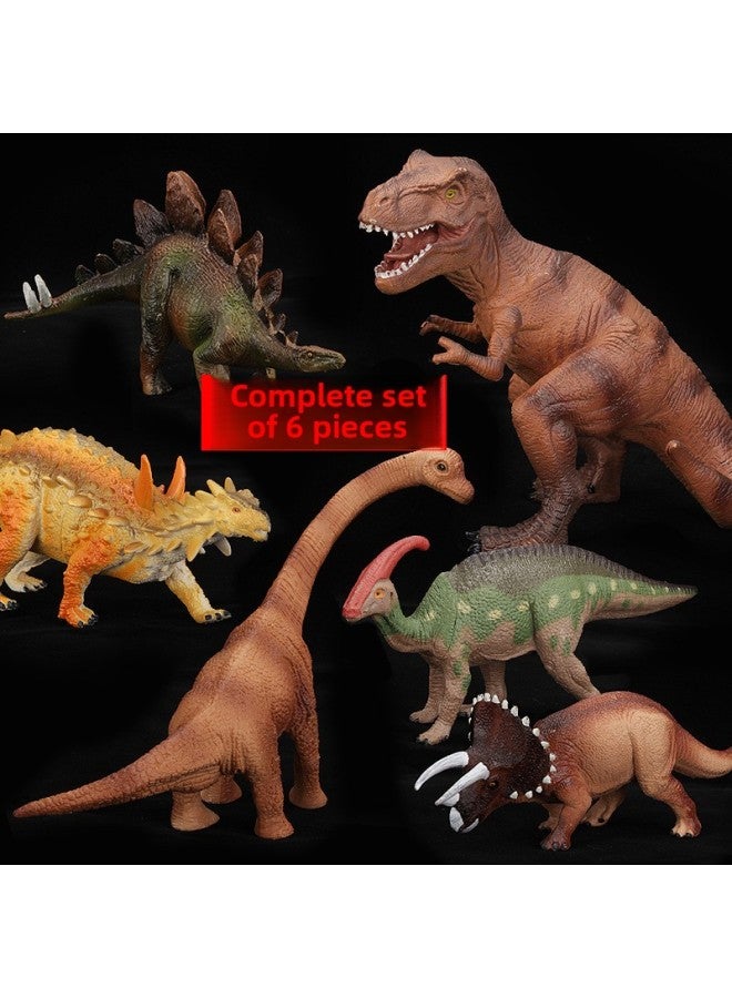 Simulation Animal Model PVC Plastic Dinosaur Model Tyrannosaurus Toy Suit Dinosaur Hand-made 3-year-old Boy Toy-Color:Small Size 6 Pieces 【package A】】 - Image 2