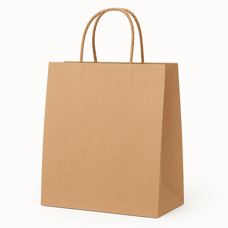 Pack&Co Brown Kraft Paper Bags | 30cm W x 30cm H x 14cm D | 25Pcs | Sturdy & Eco-Friendly with Twisted Handles | Ideal for Retail, Gifts, Shopping, Parties, Groceries - Image 1