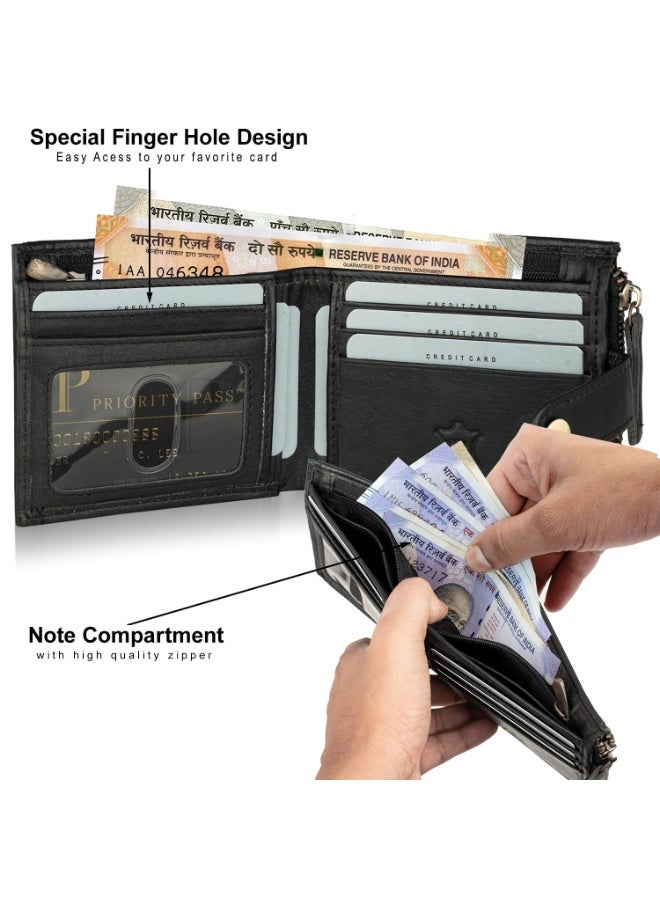 Rigohill Black Mens Leather Wallet | Leather Wallet for Men | RFID Mens Wallet - Image 2