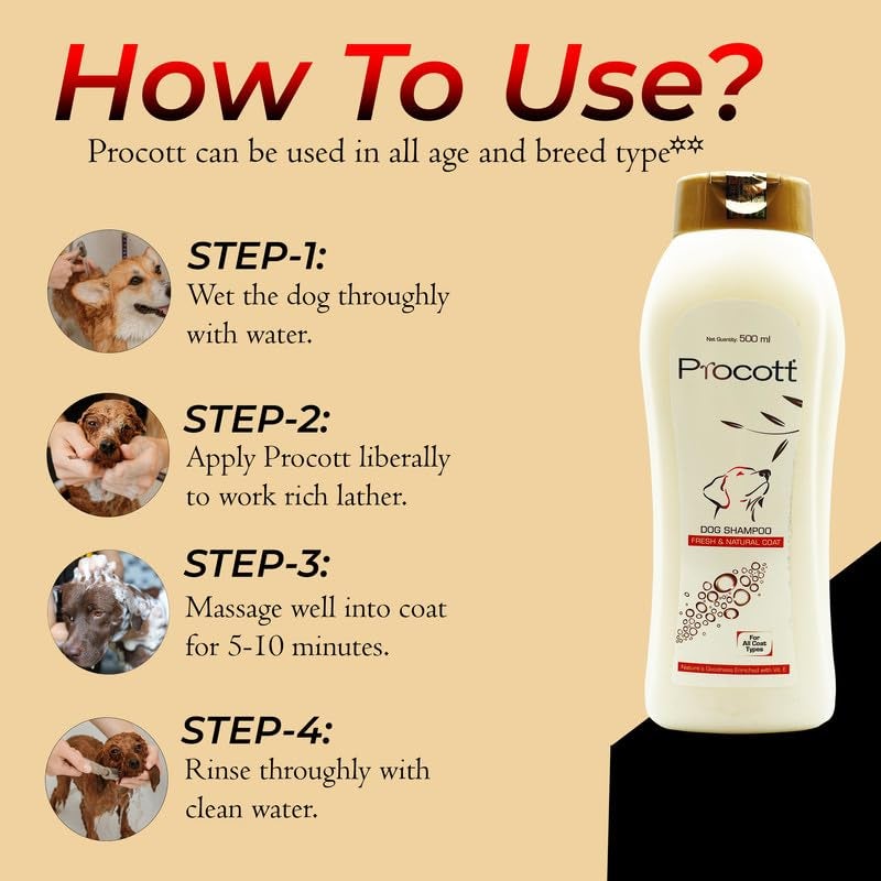 INTAS ALP INTAS PROCOTT Shampoo & Conditioner 500ML Regular Bathing Shampoo for Dogs & Cats Pack of -2 (New Packing of procott 500ml) - Image 5