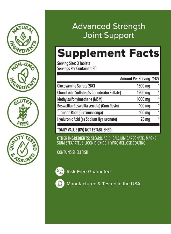 Zenwise Health - Zenwise Glucosamine Chondroitin Msm Joint Support Supplement With Turmeric Curcumin For Hands Back Knee And Joint Health Advanced Relief For Bone And Joint Flexibility And Mobility 90 Tablets - Image 1