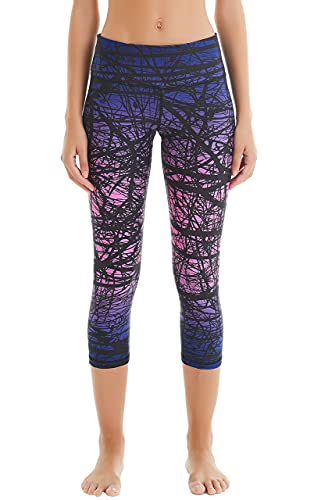 COOLOMG Yoga Pants for Women Capri Running Tights Low Rise Leggings Workout Gym with Hidden Pockets - Image 2