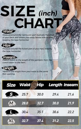 COOLOMG Yoga Pants for Women Capri Running Tights Low Rise Leggings Workout Gym with Hidden Pockets - Image 3