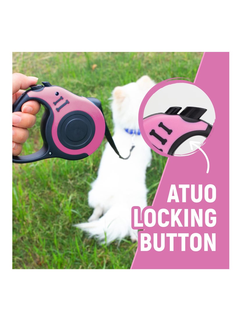 Durable 16FT Retractable Dog Leash with Non-Slip Handle, Tangle-Free Design & Pause Lock for Small to Medium Dogs - Image 2