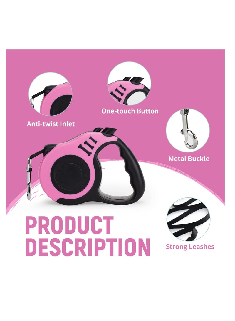 Durable 16FT Retractable Dog Leash with Non-Slip Handle, Tangle-Free Design & Pause Lock for Small to Medium Dogs - Image 5