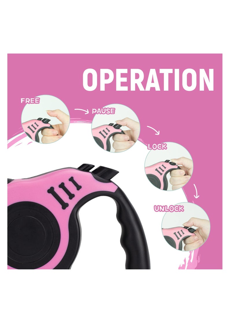 Durable 16FT Retractable Dog Leash with Non-Slip Handle, Tangle-Free Design & Pause Lock for Small to Medium Dogs - Image 3