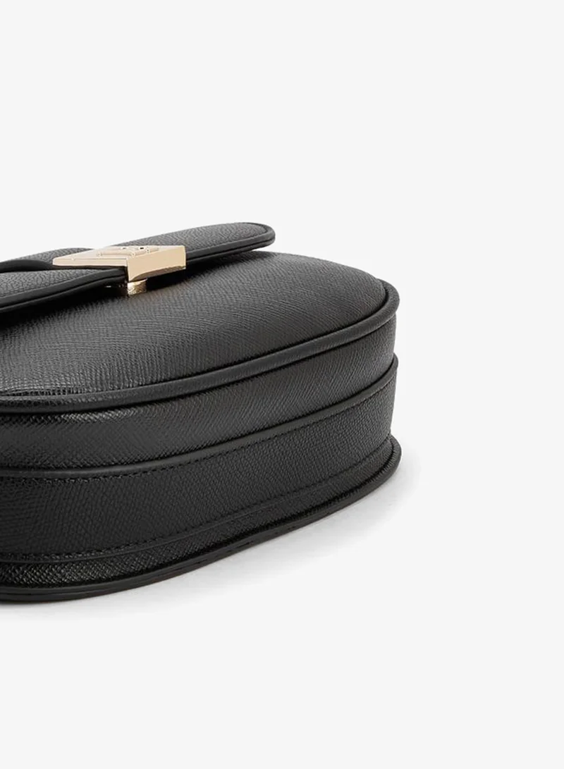 Flora Bella By Shoexpress BLACK Textured Crossbody Bag With Chain Strap for Women | Best Price UAE