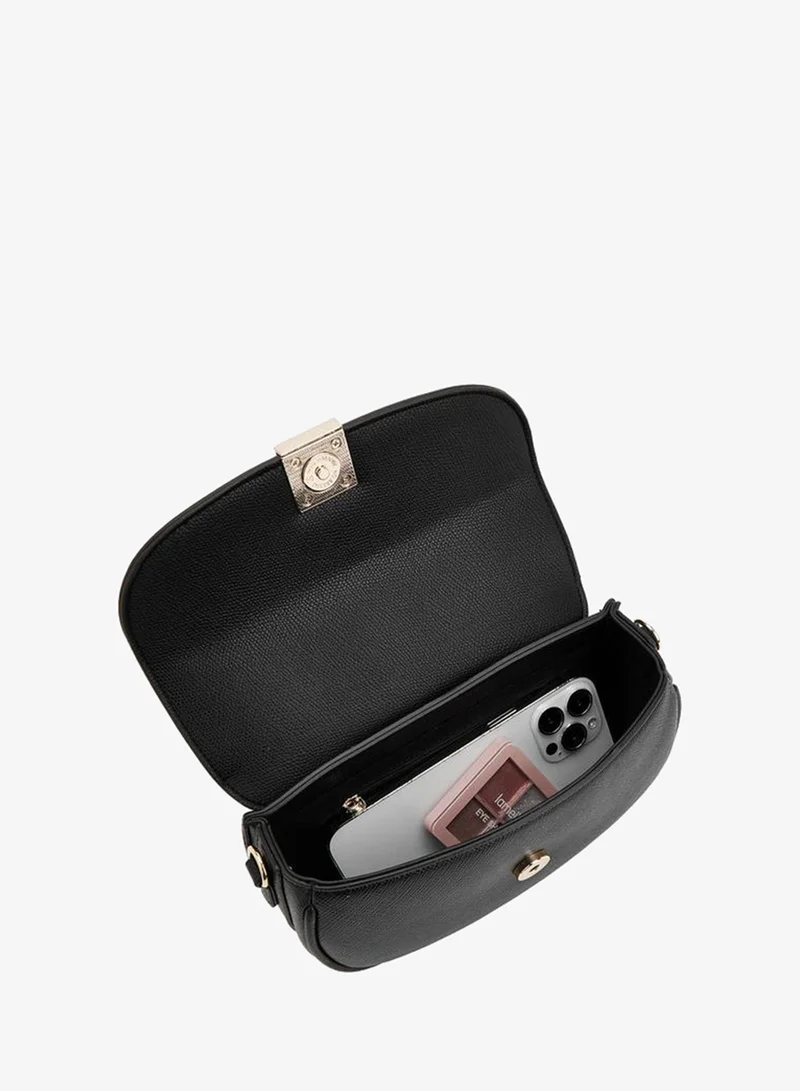 Flora Bella By Shoexpress BLACK Textured Crossbody Bag With Chain Strap for Women | Best Price UAE