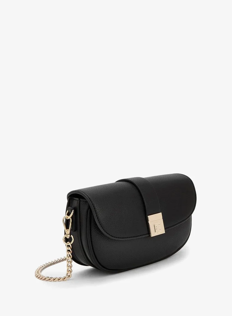 Flora Bella By Shoexpress BLACK Textured Crossbody Bag With Chain Strap for Women | Best Price UAE