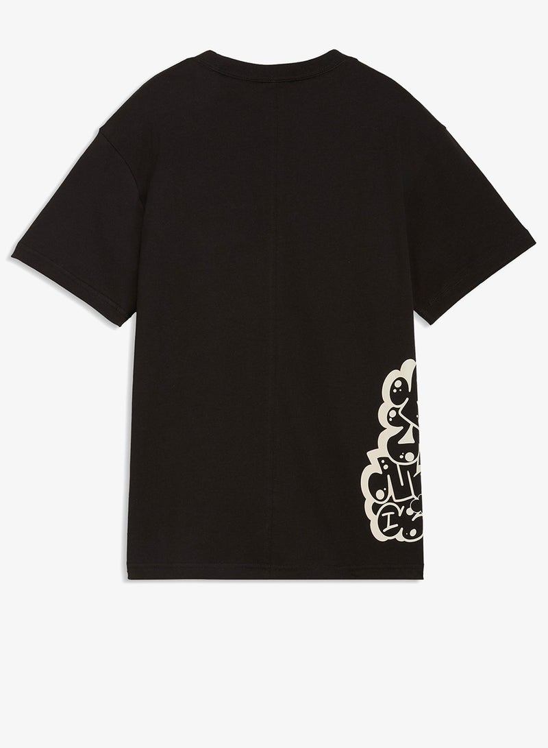 بوما تيشيرت برسومات شبابي مريح بتصميم التسعينات - Image 2