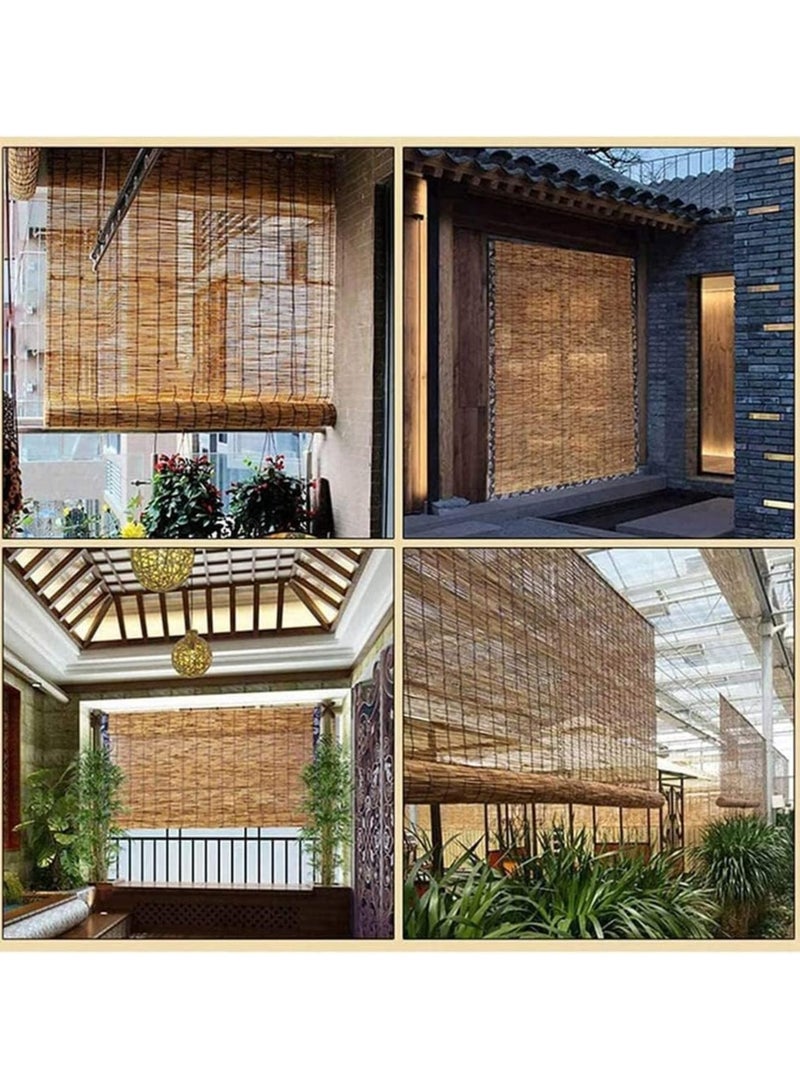 HOME TASTE Bamboo Roll Up Blinds – Outdoor Reed Shades for Porch, Patio, Garden & Windows (100x200cm)  - Image 4