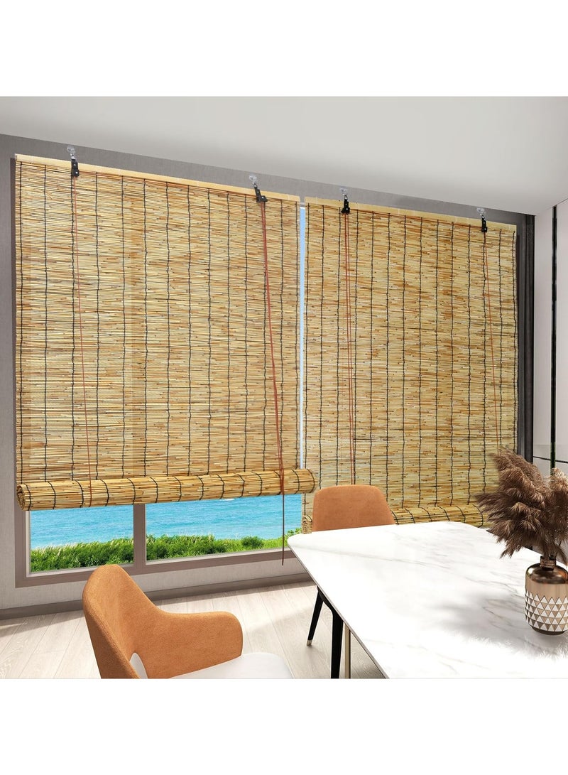 HOME TASTE Bamboo Roll Up Blinds – Outdoor Reed Shades for Porch, Patio, Garden & Windows (100x200cm)  - Image 3