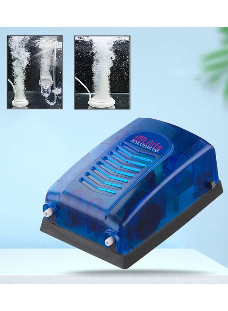Generic 5W Silent Aquarium Air Pump with Dual Outlets – High-Efficiency Oxygen Pump for Fish Tanks – Stable Aeration System for Freshwater & Marine Aquariums  - Image 1