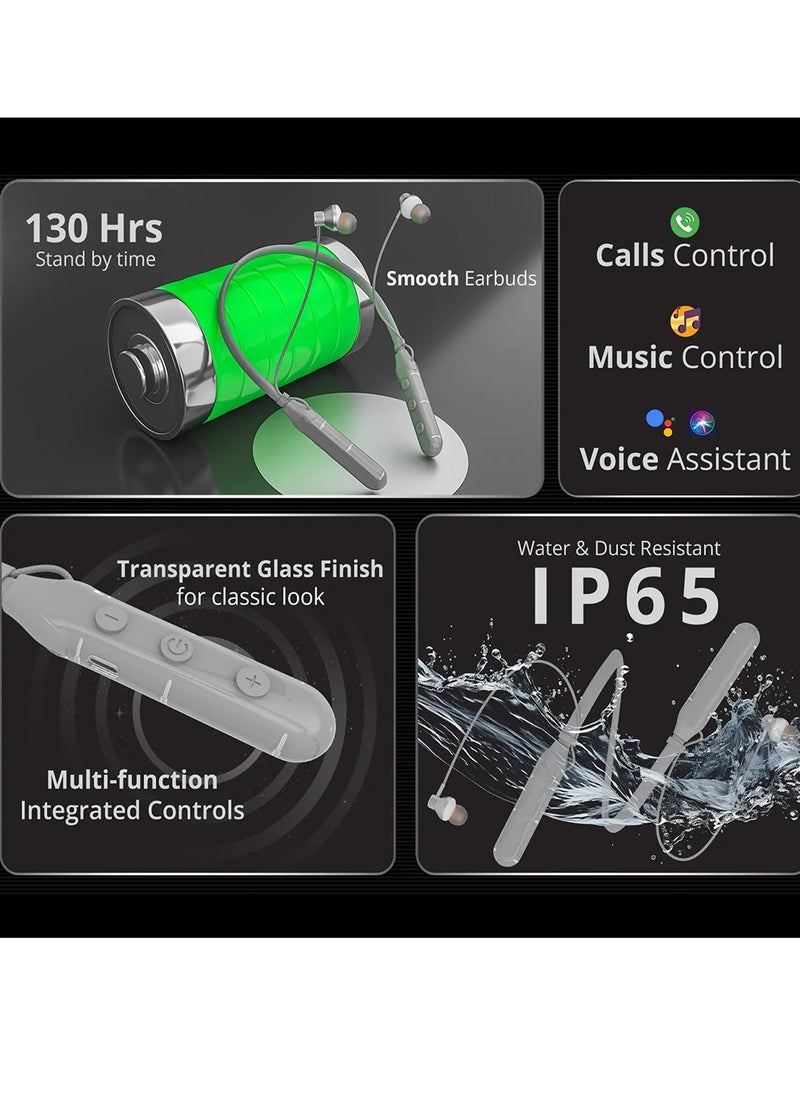 Desert - Wireless Neckband ENC Earphone With Extra Bass and 130Hours Standby Time, Desert 1102 - Image 1
