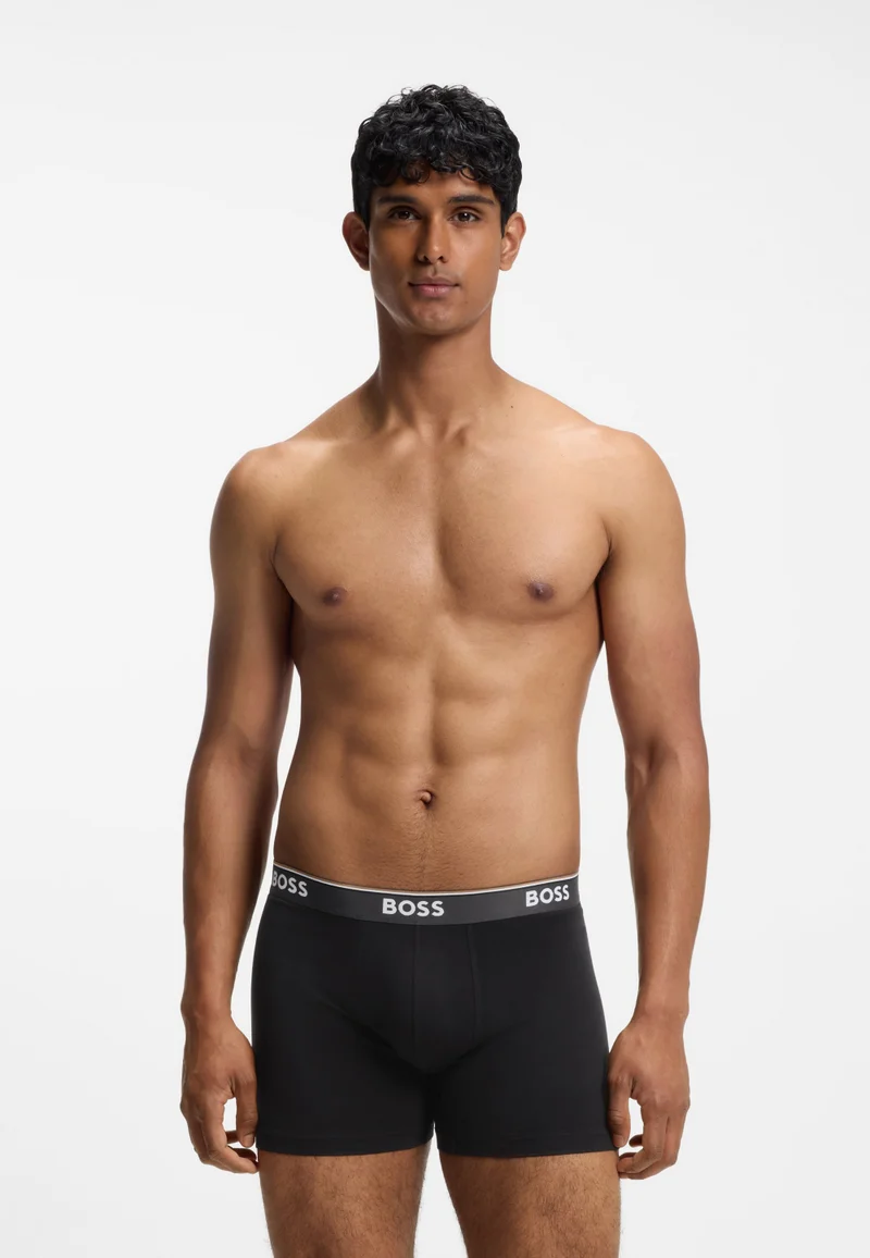 BOSS Three-pack of stretch-cotton logo-waistband boxer briefs