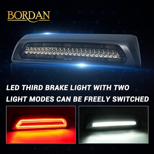 BORDAN Third Brake Light Stop Lamp Fit for 2007-2020 Tundra LED 3rd Brake Lights Rear Cargo Lamp High Mount Stop Light Smoked Lens Assembly - Image 2
