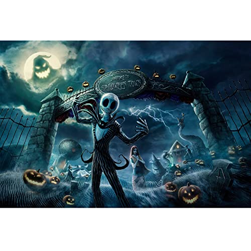 Buhoet Jigsaw Puzzles 1000 Pieces Halloween Wooden Large Artwork for Adults Family Unique Gift 295x197 Inches - Image 1