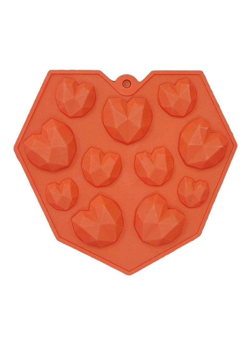CAKE DECOR Cake Decor 11Cavity Pinata Heart Silicone Mould NonStick Flexible FoodGrade Perfect for Chocolate Ice Jelly Candy Fondant Cake Garnishing Valentines Special Baking Mold  - Image 1