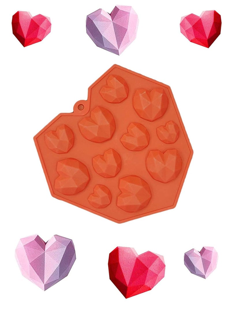 CAKE DECOR Cake Decor 11Cavity Pinata Heart Silicone Mould NonStick Flexible FoodGrade Perfect for Chocolate Ice Jelly Candy Fondant Cake Garnishing Valentines Special Baking Mold  - Image 3