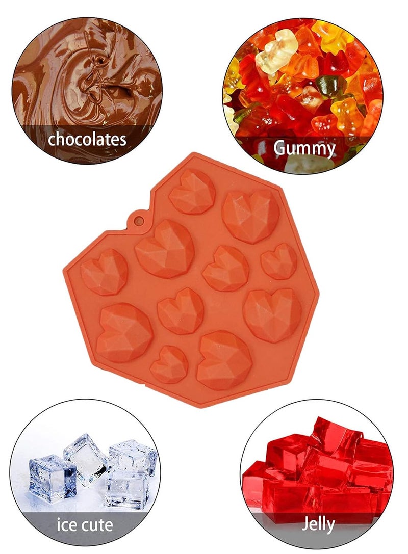 CAKE DECOR Cake Decor 11Cavity Pinata Heart Silicone Mould NonStick Flexible FoodGrade Perfect for Chocolate Ice Jelly Candy Fondant Cake Garnishing Valentines Special Baking Mold  - Image 2