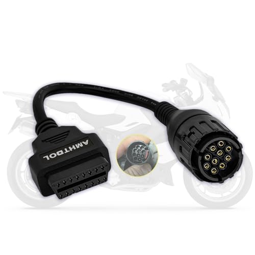 AMHTDOL OBD2 Adapter Cable for BMW Motorcycle 10 Pin to 16 Pin ConnectorFit for BMW Bike from 1996 to 2016Compatible with ENET WiFi AdapterGS911OBDLink LX and ELM327 Moto ScannerDiagnostic Tool - Image 1