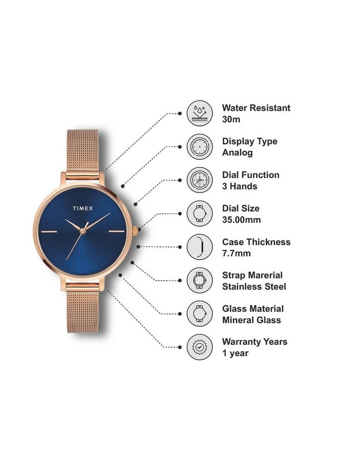 TIMEX Analog Dial Blue Women watch-TWEL155SMU07 - Image 2