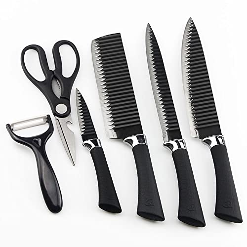 Wosta High-Carbon Stainless Steel Kitchen Knives - 6 Pcs Set (Black) - Image 1