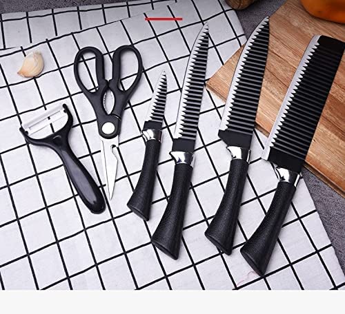 Wosta High-Carbon Stainless Steel Kitchen Knives - 6 Pcs Set (Black) - Image 2