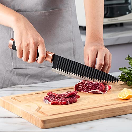 Wosta High-Carbon Stainless Steel Kitchen Knives - 6 Pcs Set (Black) - Image 4
