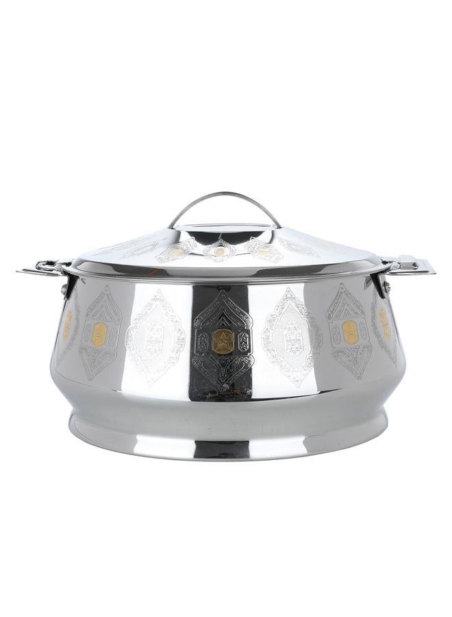 لافا علبة طعام من الفولاذ سعة 5 لتر، فضية منقوش - Image 1