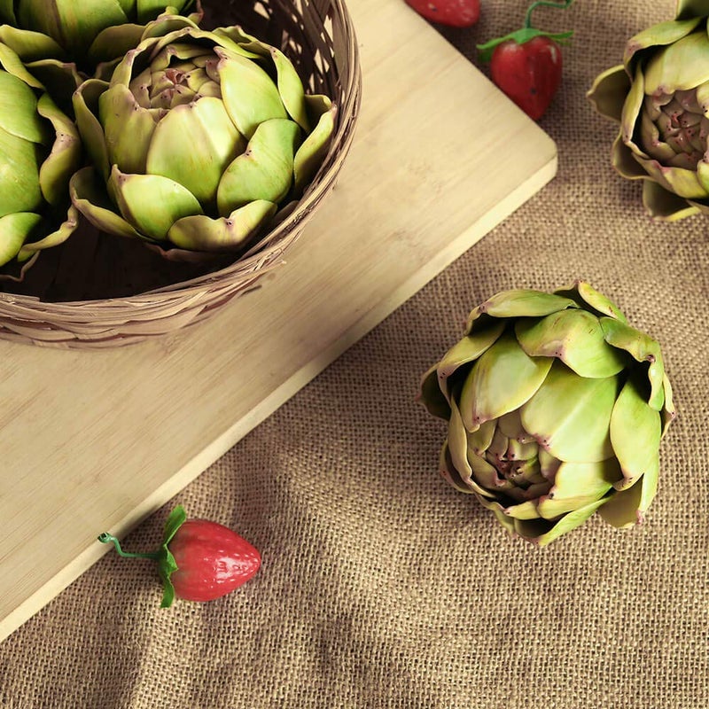 GiftYou GiftYou [3-Pack] Large Green Faux Artichokes - Artificial Vegetables and Fake Fruits for Kitchen Decorations (Green)  - Image 2