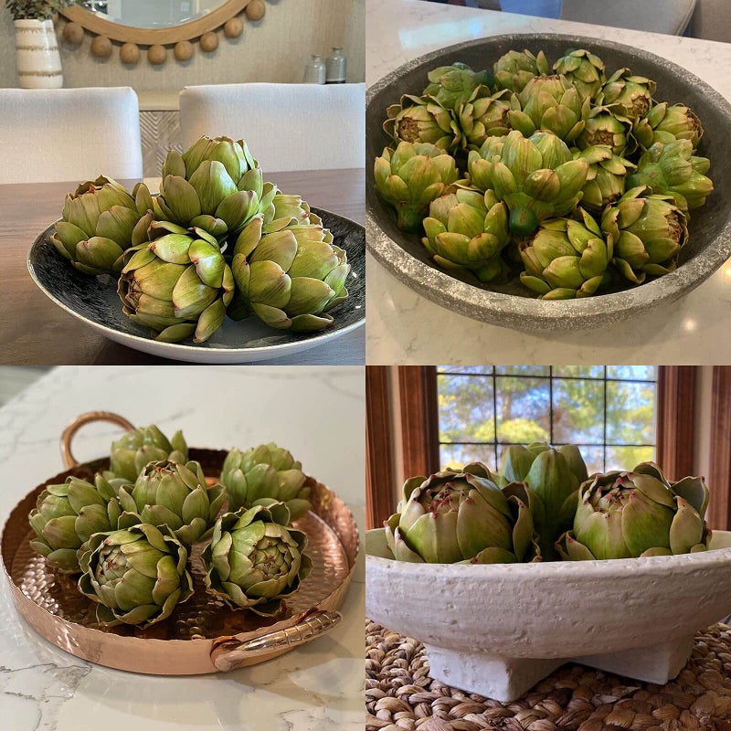 GiftYou GiftYou [3-Pack] Large Green Faux Artichokes - Artificial Vegetables and Fake Fruits for Kitchen Decorations (Green)  - Image 3